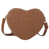 Sac en Paille en Forme de Coeur