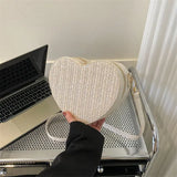 Sac en Paille en Forme de Coeur