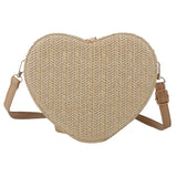 Sac en Paille en Forme de Coeur