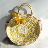 Sac en Paille Rond - Jaune